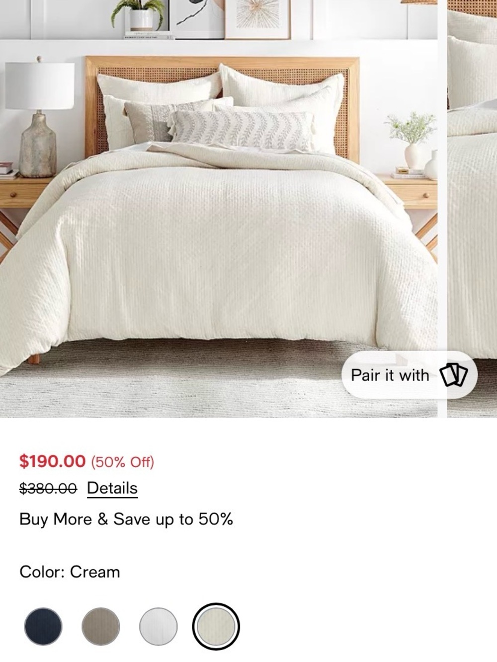 Levtex Home Reede Textured 3-Pc. Duvet Cover Set, Full/Queen